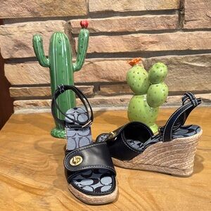 Coach Navy Blue Wedges!